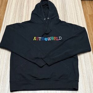 Astroworld Travis Scott Concert Hoodie “Wish You Were Here” Size Medium Black